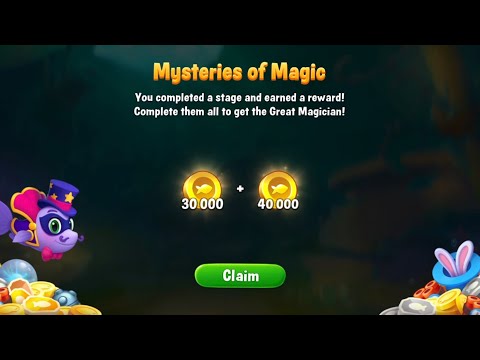 Fishdom Mysteries of Magic. Win Strikes Level 4435 - 4444. Got Rewards: 30k + 40k Coins