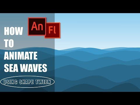 Animate Sea Waves Using Shape Tween in adobe animate cc | adobe flash animation | adobe tutorials