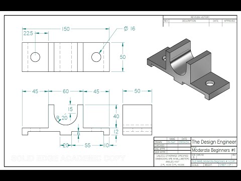 Solid Edge 2024 Tutorial - Moderate Beginners # 1