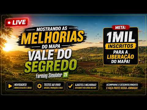 Vale do Segredo — Live de testes + apresentando as novas melhorias do mapa!!
