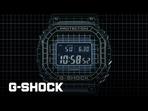 Casio G-Shock GMW-B5000CS-1JR Full Metal Grid Tunnel Black Digital Dial Black Stainless Steel Band-1