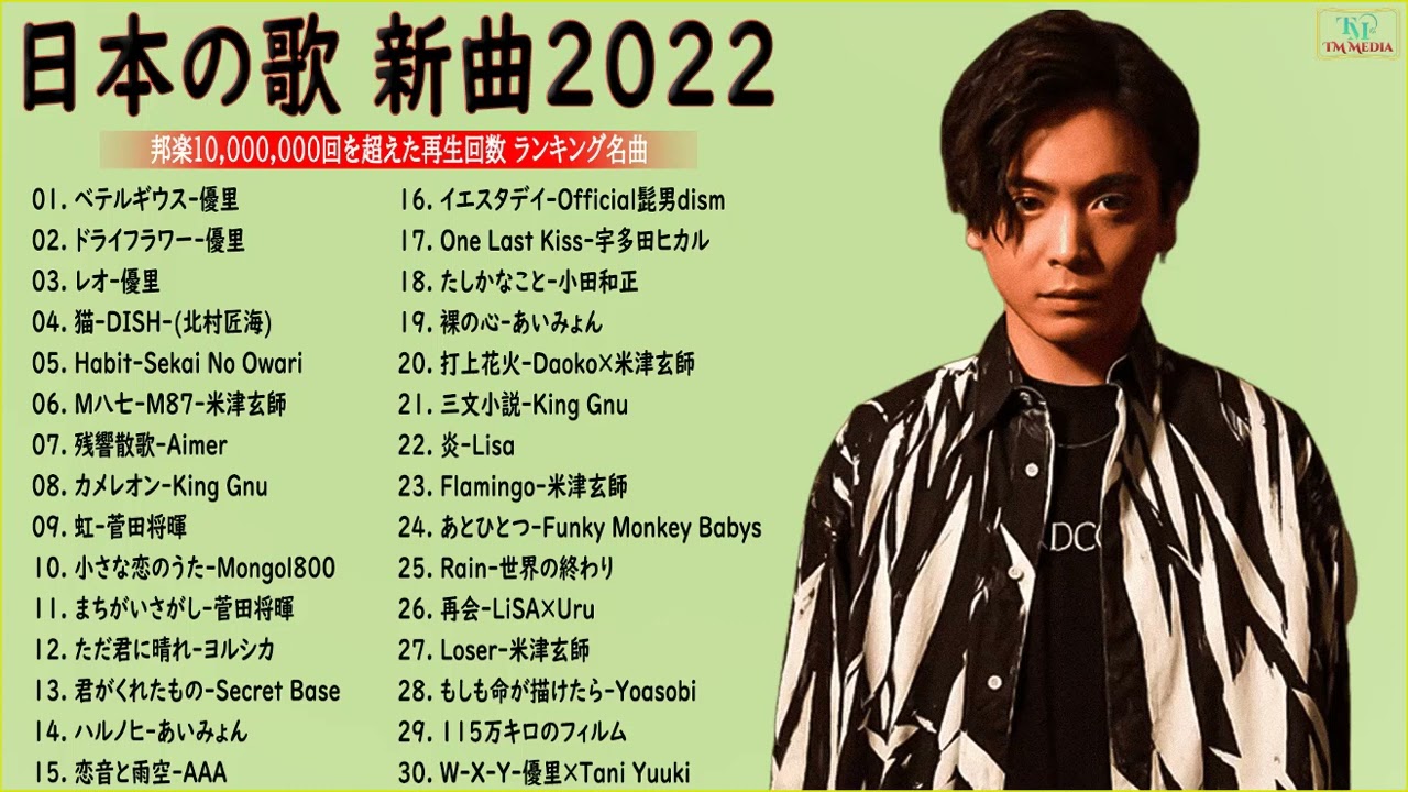 J-POP 最新曲 ランキング 邦楽 2022🍁邦楽 10,000,000回を超えた再生回数 ランキング 名曲 ♥♥ドラマ主題歌 2021 最新 挿入歌 邦楽 メドレー