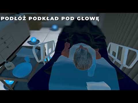 Opiekun medyczny VR — mycie głowy pacjentowi leżącemu