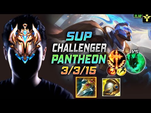 Challenger Pantheon Support vs Thresh - 챌린저 서폿 판테온 템트리 룬 자발 정복자 パンテオン Пантеон 不屈之枪 - LOL KR 11.12