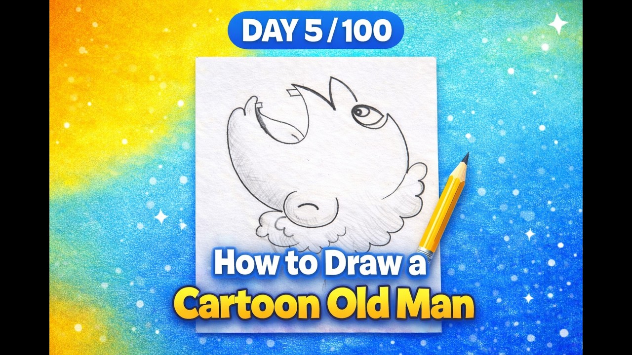 How to draw cartoon character old man Day 5/100