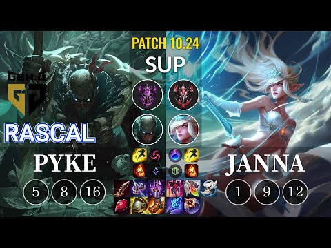 GEN Rascal Pyke vs Janna Sup - KR Patch 10.24