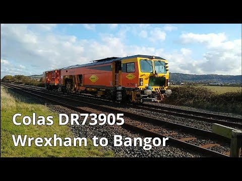Prestatyn 29.10.2019 - Colas DR73905 tamper running from Wrexham to Bangor