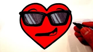 How to Draw a Cool Heart Smiley Face with Sunglasses