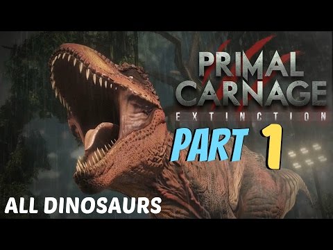 Primal Carnage Extinction - Gameplay Walkthrough Part 1 - All Dinosaurs, Characters & Survival