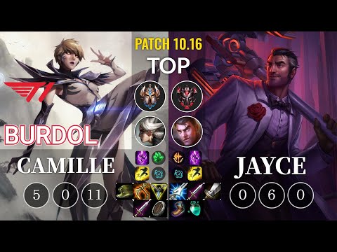 T1 Burdol Camille vs Jayce Top - KR Patch 10.16
