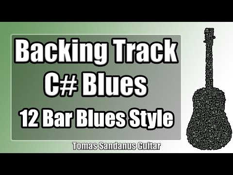 Blues Backing Track in C# - Eric Clapton Style - Slow 12 bar Shuffle Guitar Jam Backtrack | TS 35