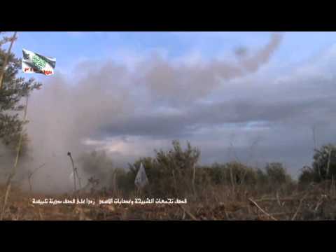 استهداف مقرات النظام بصواريخ محلية الصنع من قبل اللواء 313 في ريف حمص الشمالي