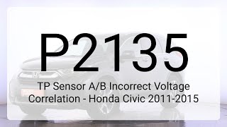 DTC P2135: TP Sensor A/B Incorrect Voltage Correlation - Honda Civic 2011-2015