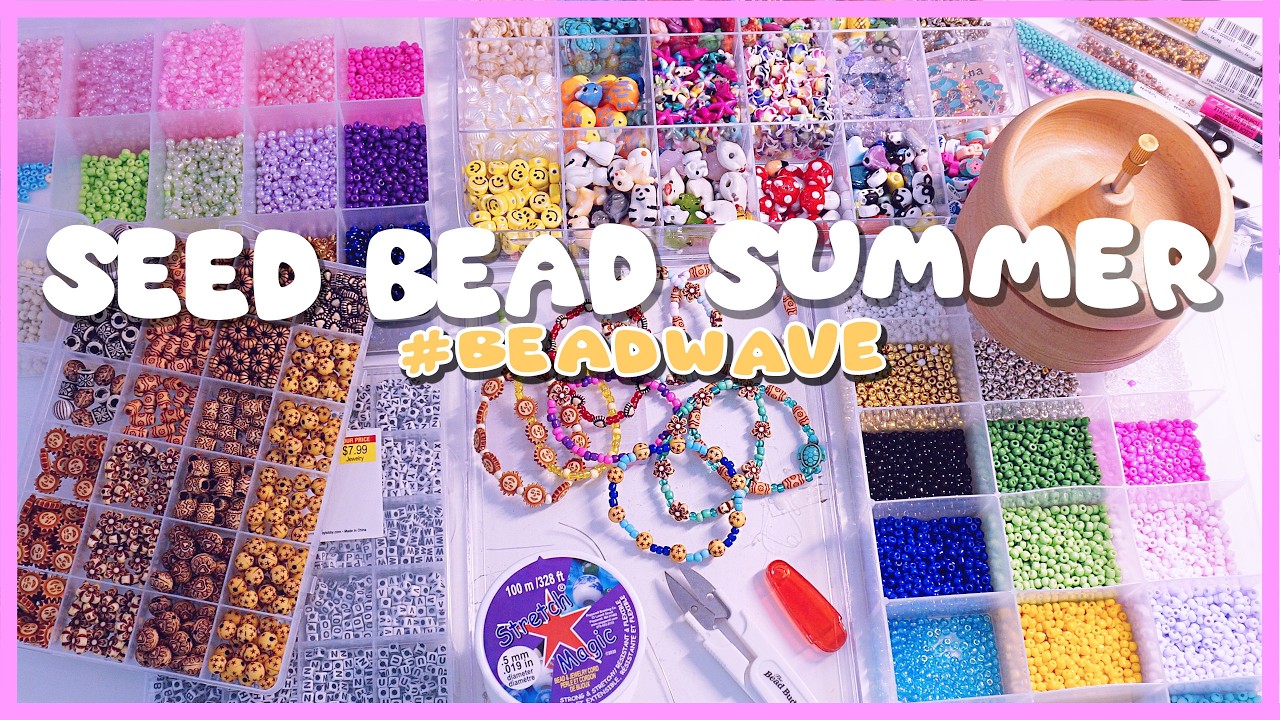 SEED BEAD SUMMER 🌊🐚🌸 (making seed beaded bracelets) ☀️ SUMMER BRACELET INSPO ☀️