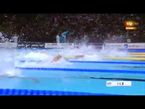 Men's 100m freestyle final LEN European Swimming Championships Berlin 2014 Germany