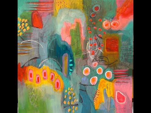 CREATING ABSTRACT ART/ My First Intuitive Painting- from start to finish