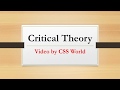 Critical Theory in International Relations