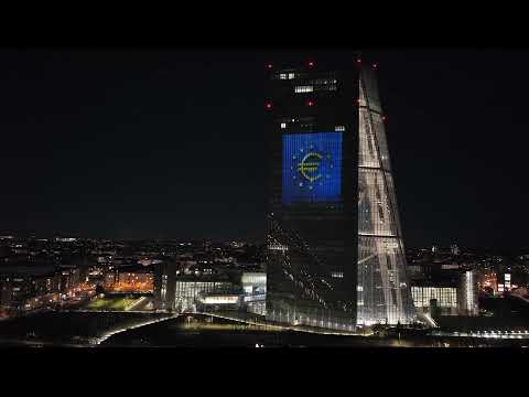 Lighting up the ECB’s main building as Bulgaria joins the euro area.