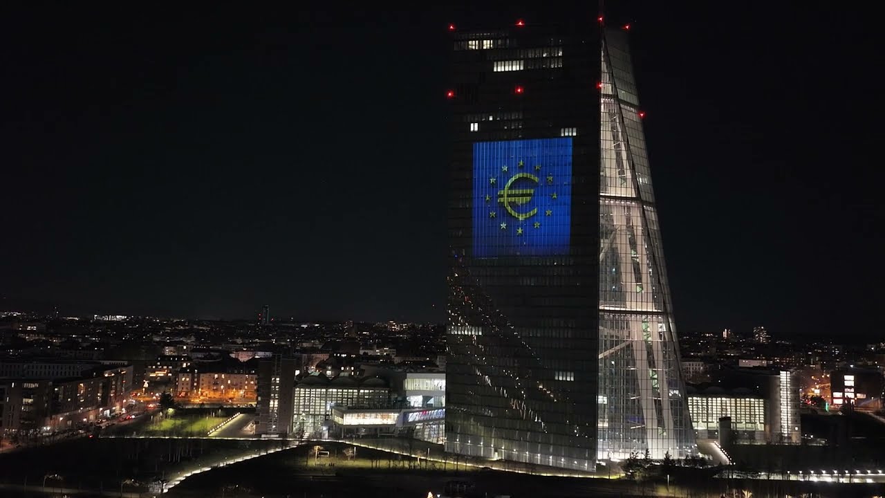 Lighting up the ECB’s main building as Bulgaria joins the euro area.