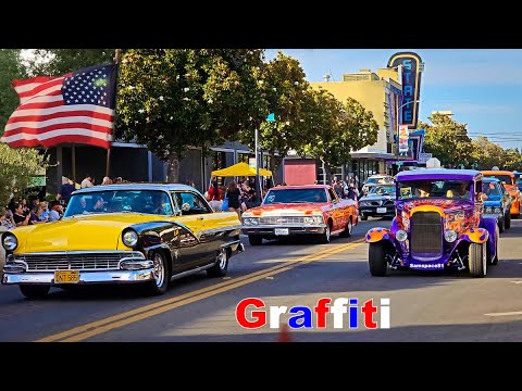 50 years of American graffiti {Modesto California} classic car show & parade retro 2023 classic cars