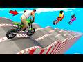 SHINCHAN AND FRANKLIN TRIED THE IMPOSSIBLE GIANT BUMPY CURVY ROAD TRACK PARKOUR CHALLENGE GTA 5