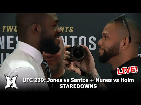UFC 239 Staredowns: Jones vs Santos + Nunes vs Holm, Sanchez vs Chiesa + More! (LIVE)