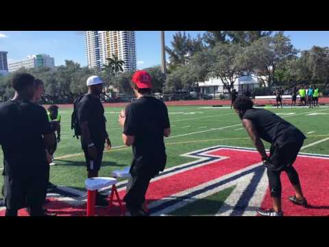 2021 QB Aaron Mclaughlin throwing at the Jordan Breakfast Club