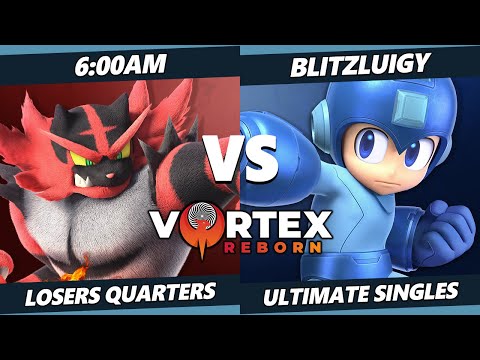 Vortex Legends 7 Losers Quarters - 6:00AM (Incineroar) Vs. BlitzLuigy (Mega Man) SSBU Ultimate