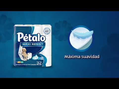 thumbnail video image 2 of Papel higiénico Pétalo Maxi Resist 32 rollos de 220 hojas dobles c/u, 2 of 6