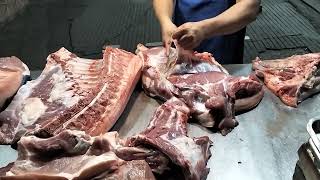 PIG PORK MEAT CUTTING SKILL #PIG #PORK #SKIL
