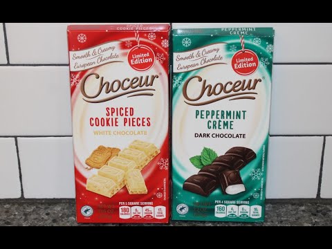 Choceur (ALDI): Spiced Cookie Pieces White Chocolate & Peppermint Crème Dark Chocolate Review