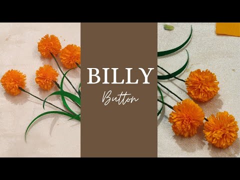 How To Make A Paper Billy Button | Crepe Paper Flower | DIY Home-Made