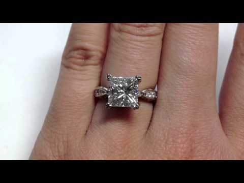 3.65 ctw Princess Cut Diamond Ring G Color VS2 Clarity