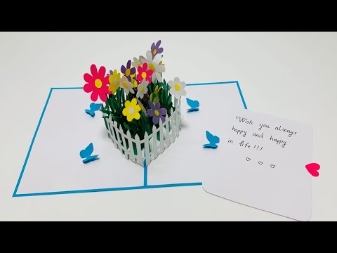 Garden flower pop up card tutorial | DIY 3D flower pop up card | DIY greeting cards | DG Handmade