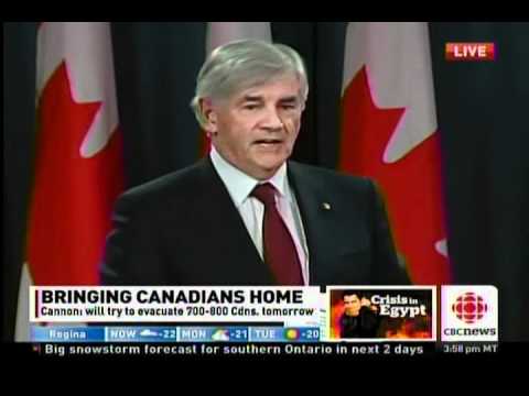 Lawrence Cannon storms out of a press conference on live TV