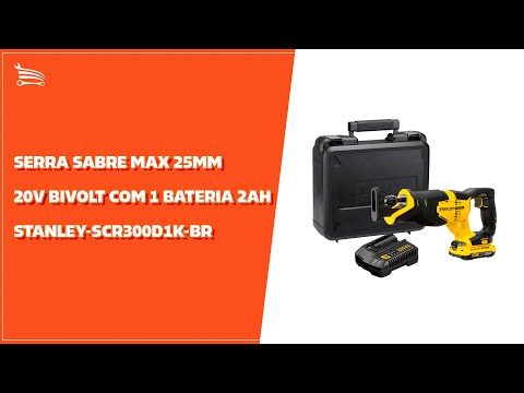 Serra Sabre Max 25mm 20V Bivolt com 1 Bateria 2Ah e 1 Maleta - Video