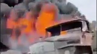 ציוד רוסי עולה באש לאחר פגיעה ישירה של כוחות אוקראינה | קטעי וידאו מ-13 במרץ