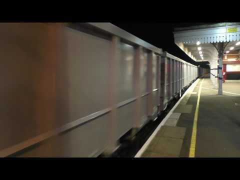 (HD) DB Cargo 66167 + 92036 tow a large rake of new wagons through Otford working 6B42 - 14 10 16