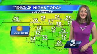 Sunny and 70s today for Oklahoma