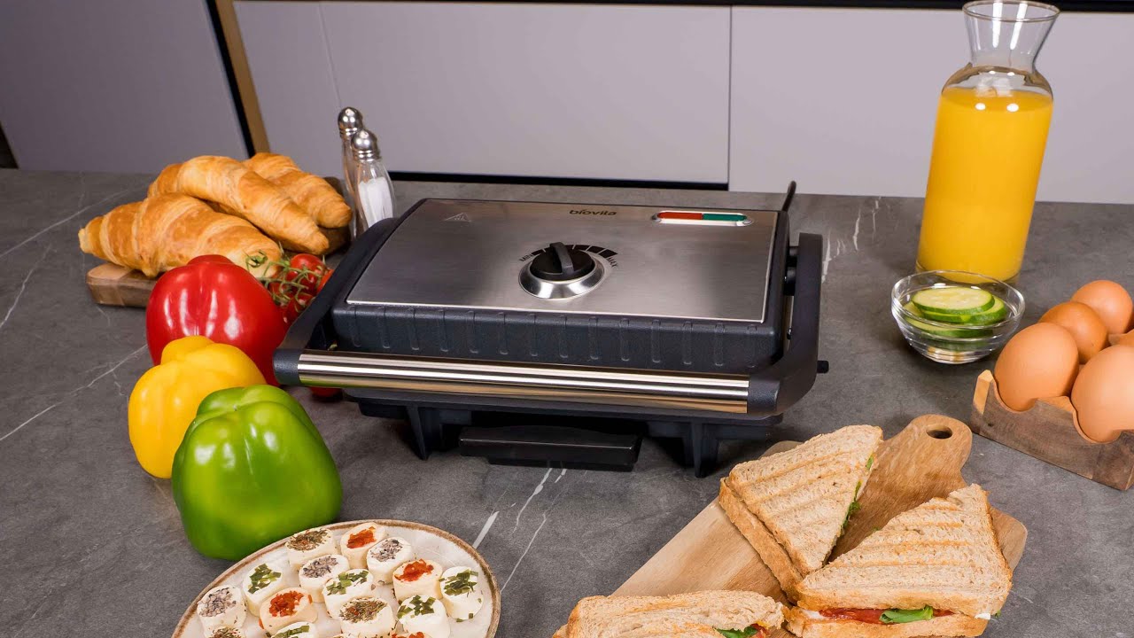 Sandwich Maker și Grill, Biovita PANINI-LIGHT, 1500 W, plăci ceramice, temperatură reglabilă