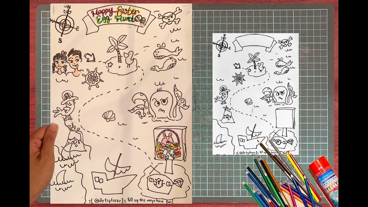 Customize your own treasure map for easter