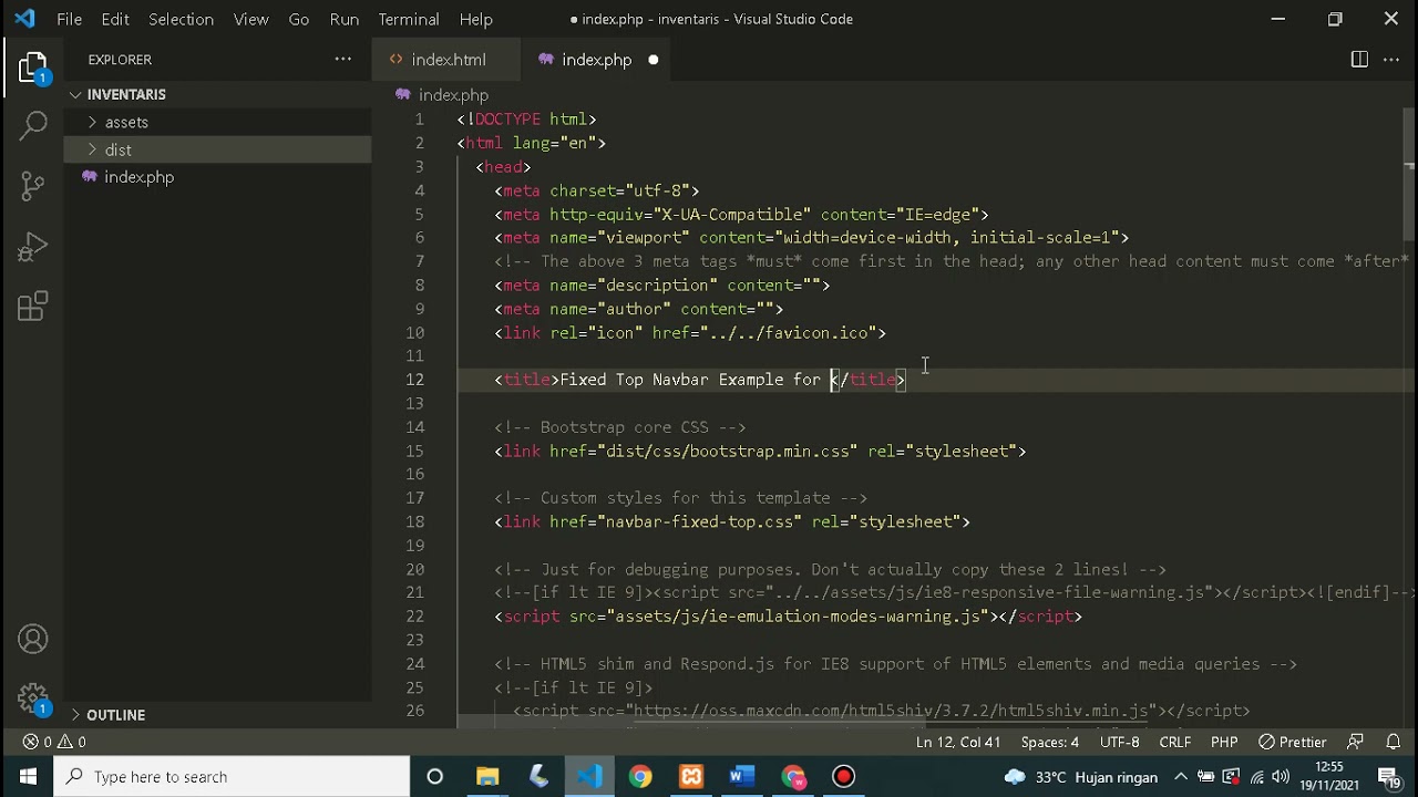 2. Membuat Tampilan LOGIN, DAFTAR INVENTARIS, TAMBAH & EDIT #UKK #UJILEVEL #RPL
