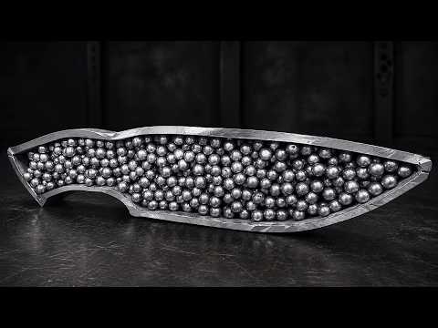 You’ve Never Seen This Before! I Forged a Damascus Knife from Steel Bearing Balls 🔥