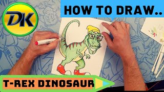 How to Draw a Hipster T-Rex Dinosaur