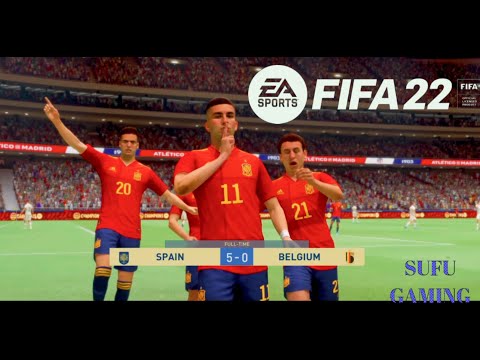 Spain Destroys Belgium, Spain 5 - 0 Belgium Full match and Highlight, FIFA22 on PS4