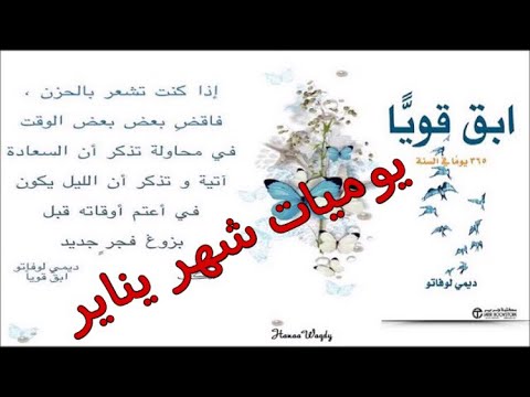 ملخص كتاب ابق قويا 365 يوما فى السنة  يوميات شهر يناير 