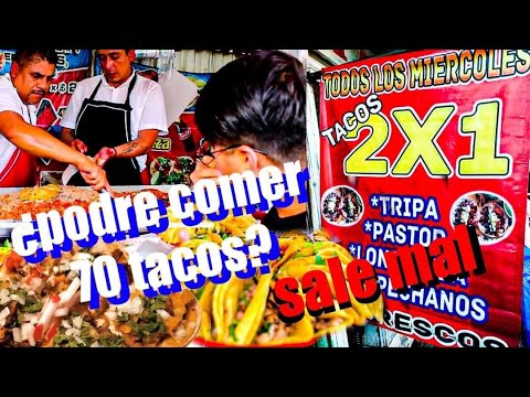 Podré COMER 70 Tacos EN 20 minutos? 🌮 | **SALE MAL! | Tacos RICOS en CDMX por solo $1 PESO🔥🇲🇽