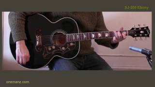 Video thumbnail for Gibson SJ-200 Ebony Review - One Man's Guitar - onemanz com by onemanzguitar