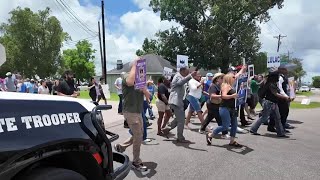 March on Brazoria County Courthouse demanding murder charge in deputy shooting death of student