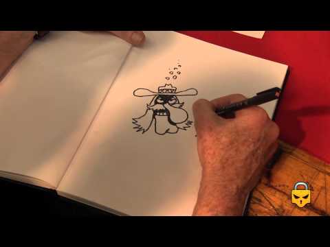 Gilbert Shelton the creator of The Fabulous Furry Freak Brothers, drawing online
